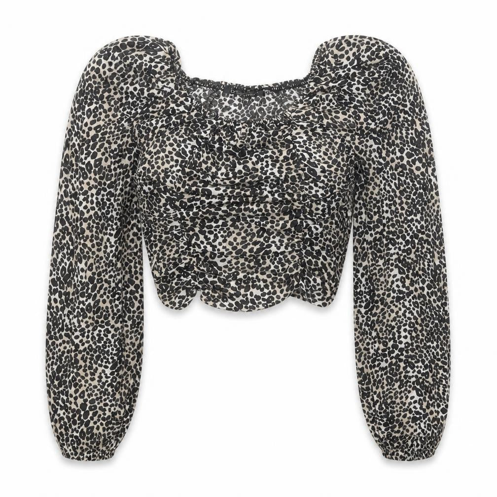 Womens UK Size 6 Boohoo Black Cropped Blouse