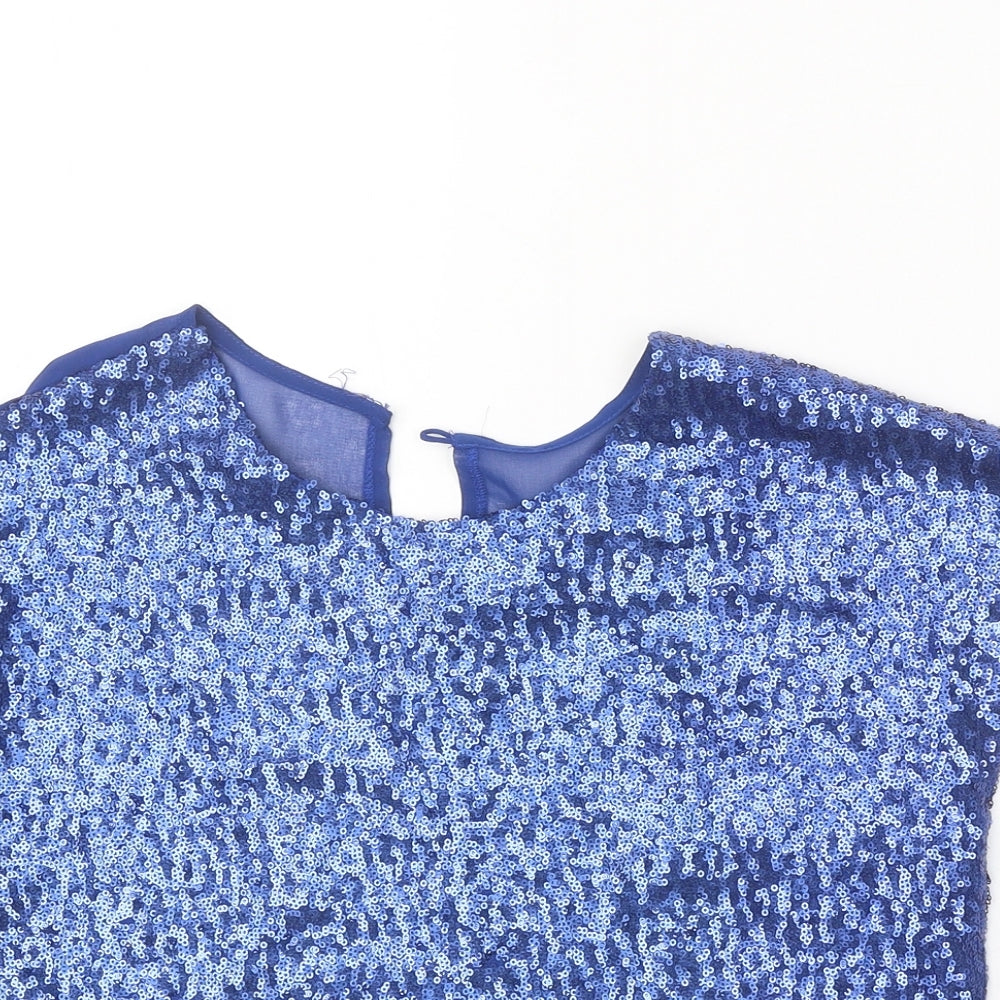 Womens UK Size 8 Glamourous Blue Basic Blouse
