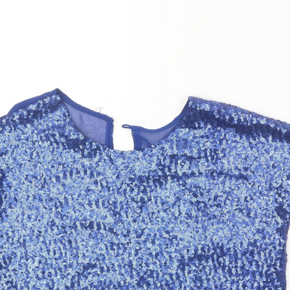 Womens UK Size 8 Glamourous Blue Basic Blouse
