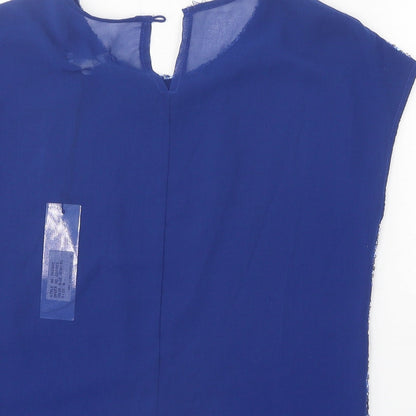 Womens UK Size 8 Glamourous Blue Basic Blouse