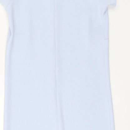 Atmosphere Womens Blue Polyester Shift Size 6 Boat Neck Zip