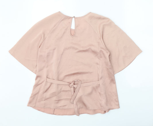 George Womens Pink Polyester Basic T-Shirt Size 10 Round Neck