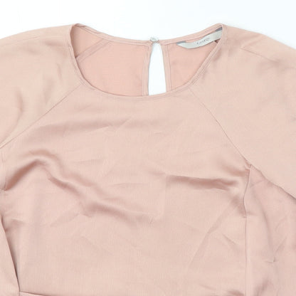 George Womens Pink Polyester Basic T-Shirt Size 10 Round Neck