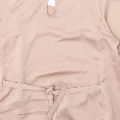 George Womens Pink Polyester Basic T-Shirt Size 10 Round Neck