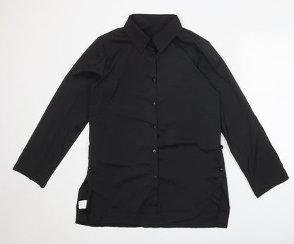 Womens UK Size XL Preworn Black Basic Button-Up