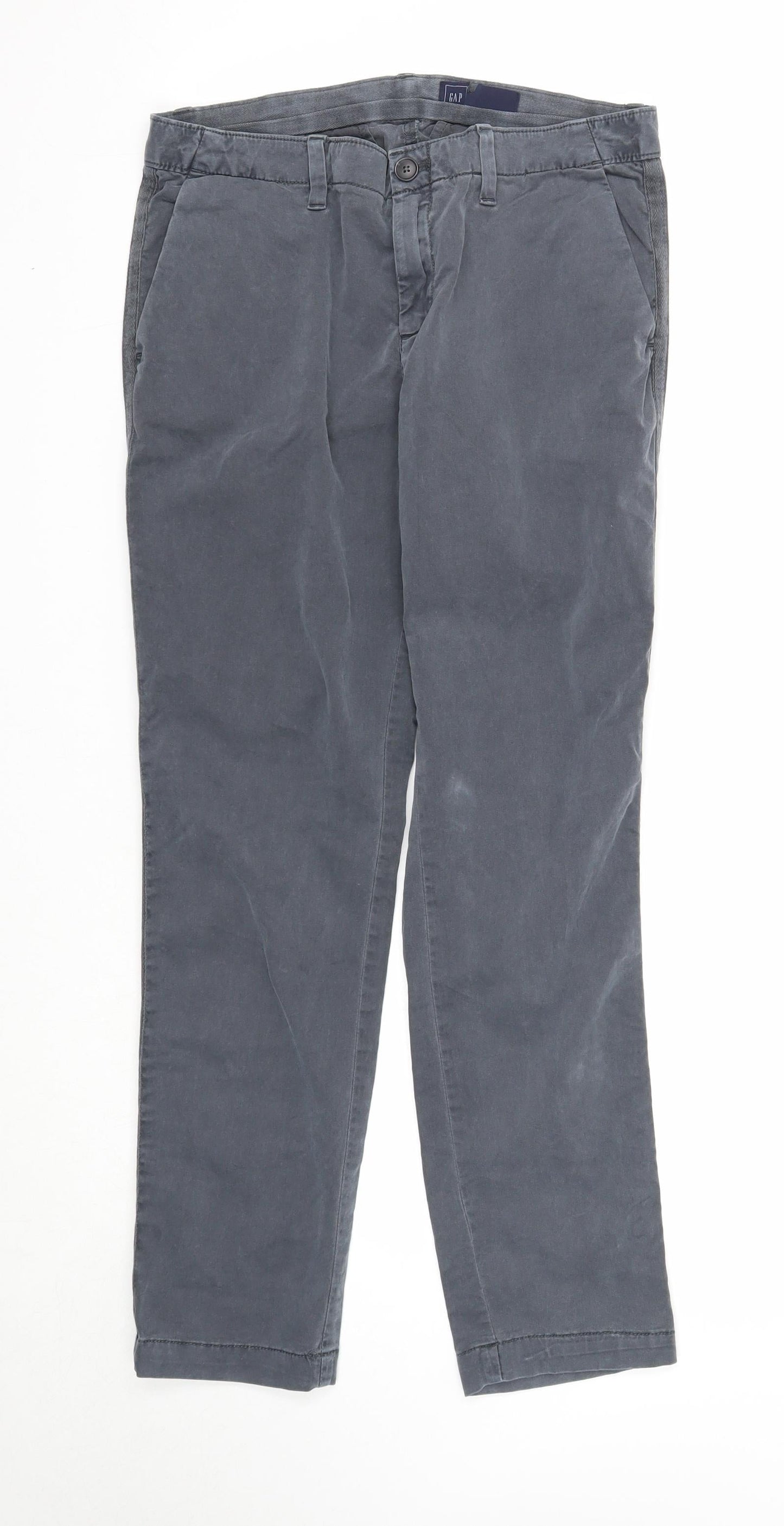 Gap Womens Grey Cotton Straight Jeans Size 8 Regular Zip