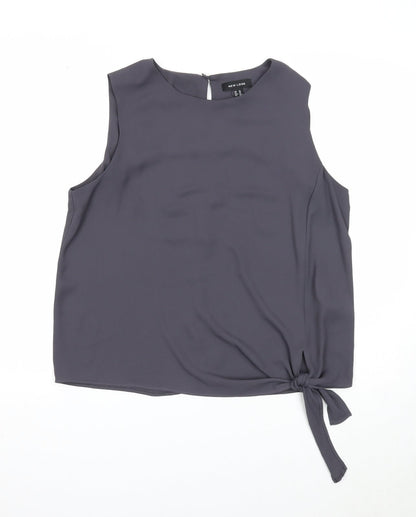 Womens UK Size 14 New Look Grey Basic Tank