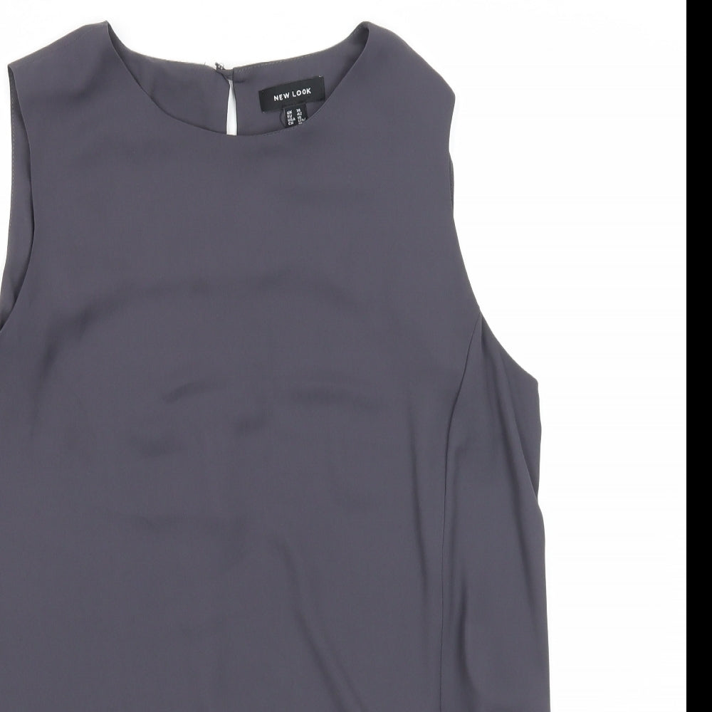 Womens UK Size 14 New Look Grey Basic Tank