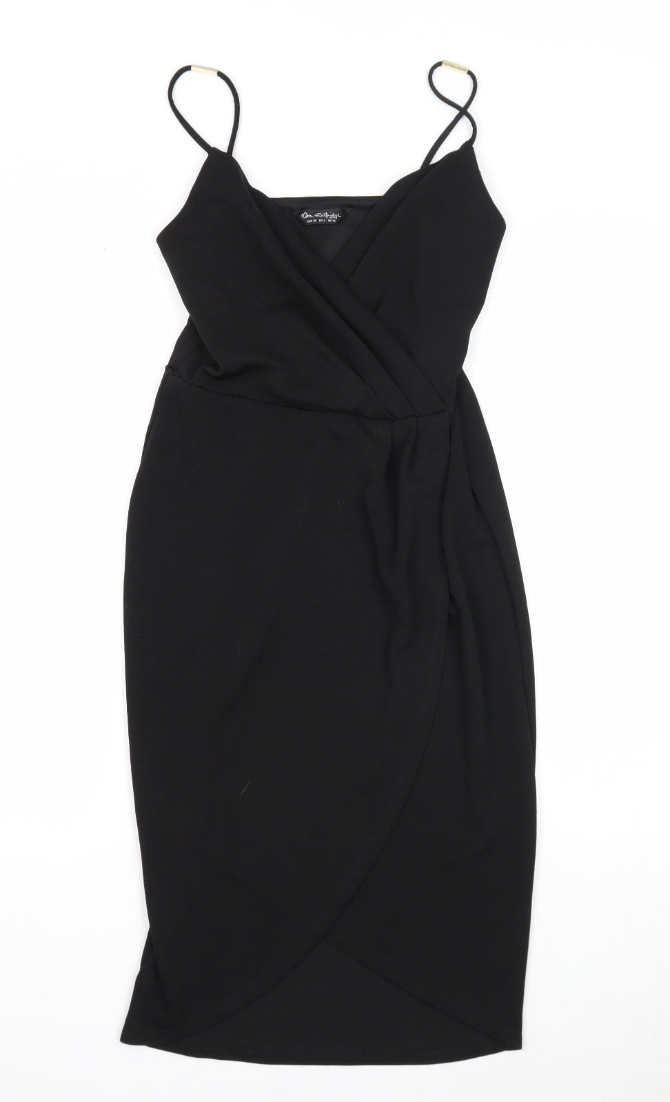 Miss Selfridge Womens Black Polyester A-Line Size 10 V-Neck Pullover