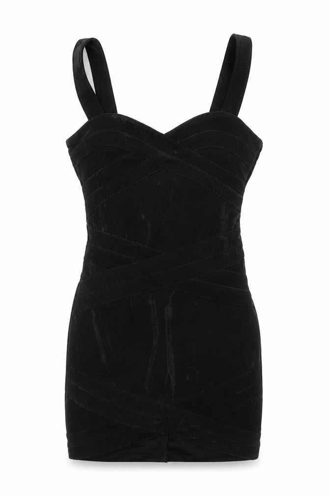 Divided Womens Black Polyester Bodycon Size 8 V-Neck Zip