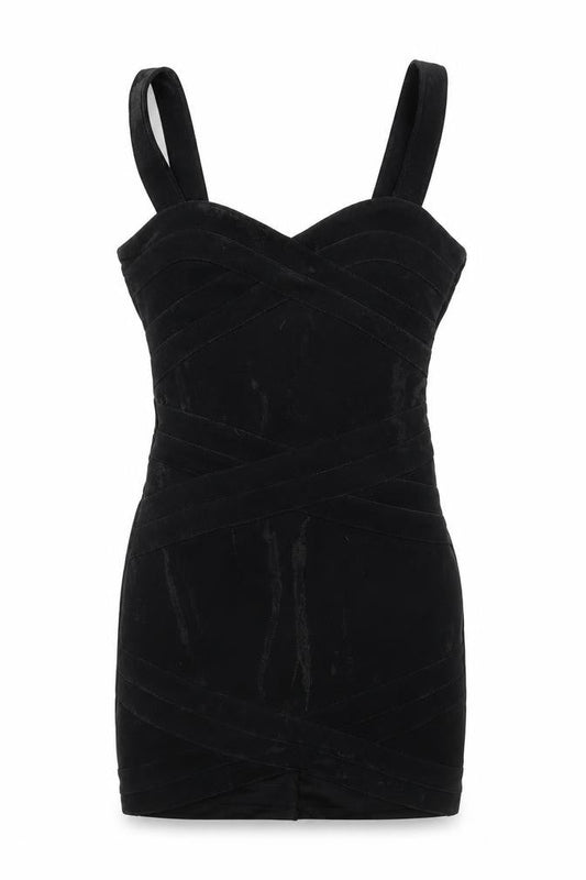 Divided Womens Black Polyester Bodycon Size 8 V-Neck Zip