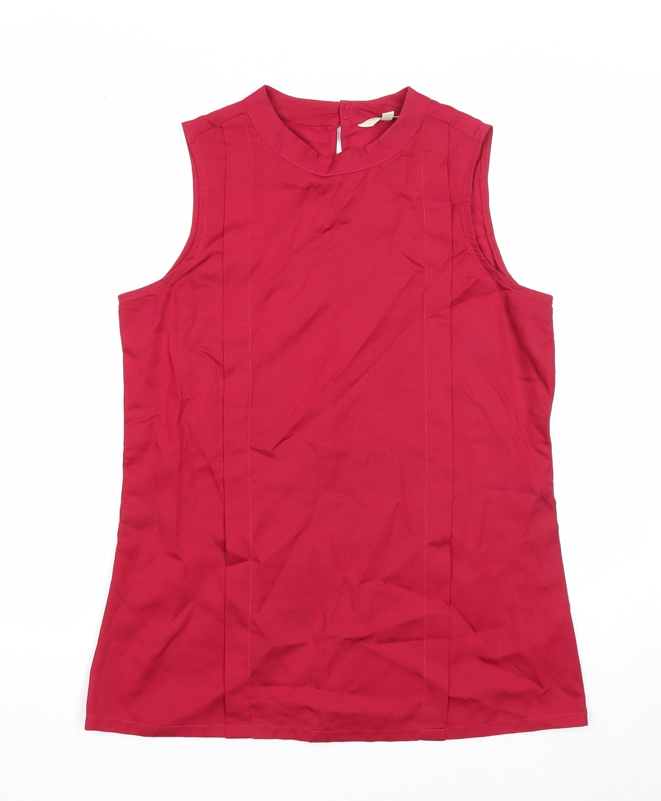 And Womens Red Lyocell Basic Tank Size 12 Round Neck