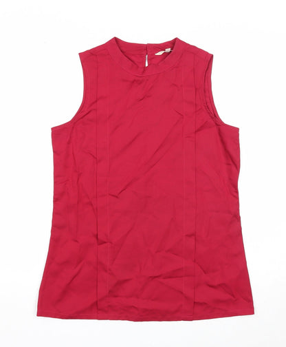 And Womens Red Lyocell Basic Tank Size 12 Round Neck