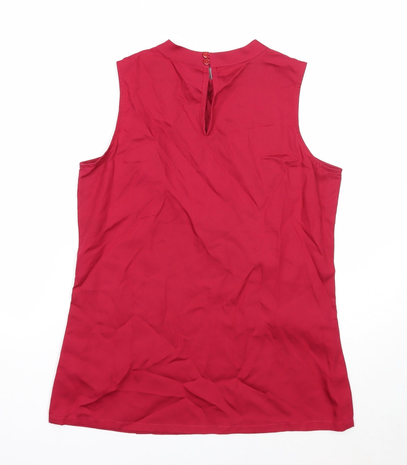 And Womens Red Lyocell Basic Tank Size 12 Round Neck