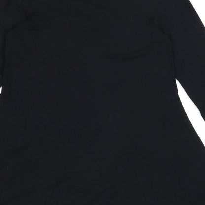 LAUREN VIDAL Womens Black Geometric Viscose Trapeze & Swing Size S Round Neck Pullover