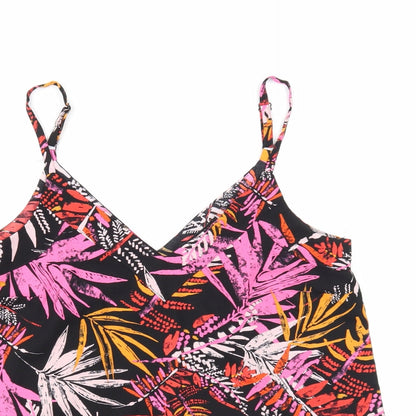 George Womens Black Geometric Polyester Camisole Tank Size 10 V-Neck