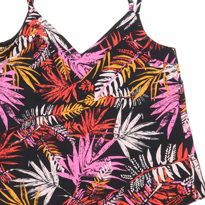 George Womens Black Geometric Polyester Camisole Tank Size 10 V-Neck