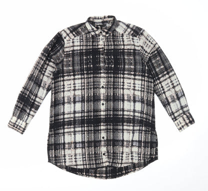 Womens UK Size 8 Topshop Black Basic Button-Up