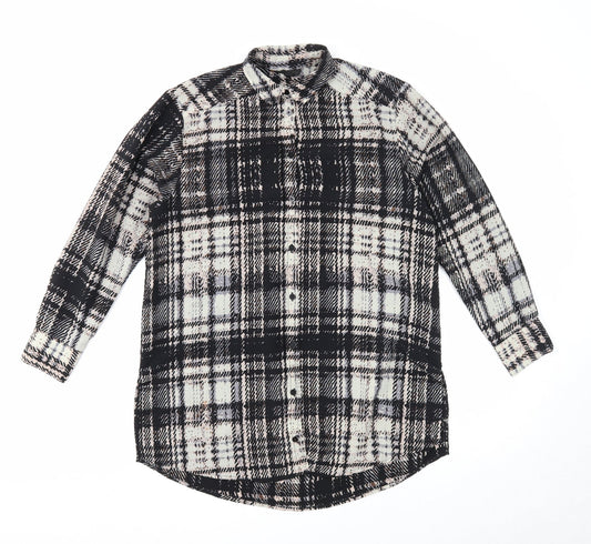 Womens UK Size 8 Topshop Black Basic Button-Up