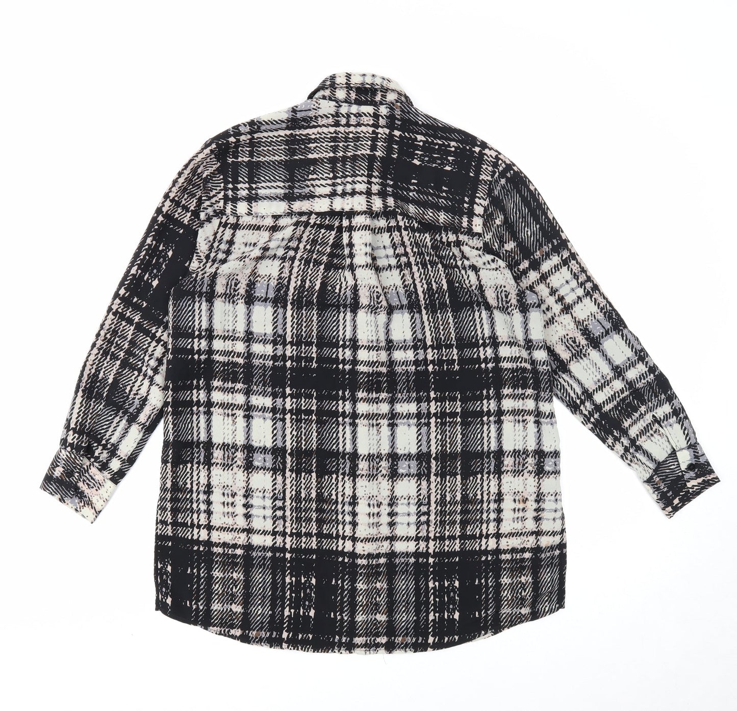 Womens UK Size 8 Topshop Black Basic Button-Up