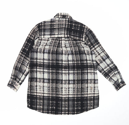 Womens UK Size 8 Topshop Black Basic Button-Up