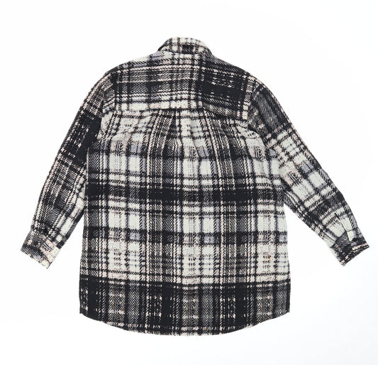 Womens UK Size 8 Topshop Black Basic Button-Up
