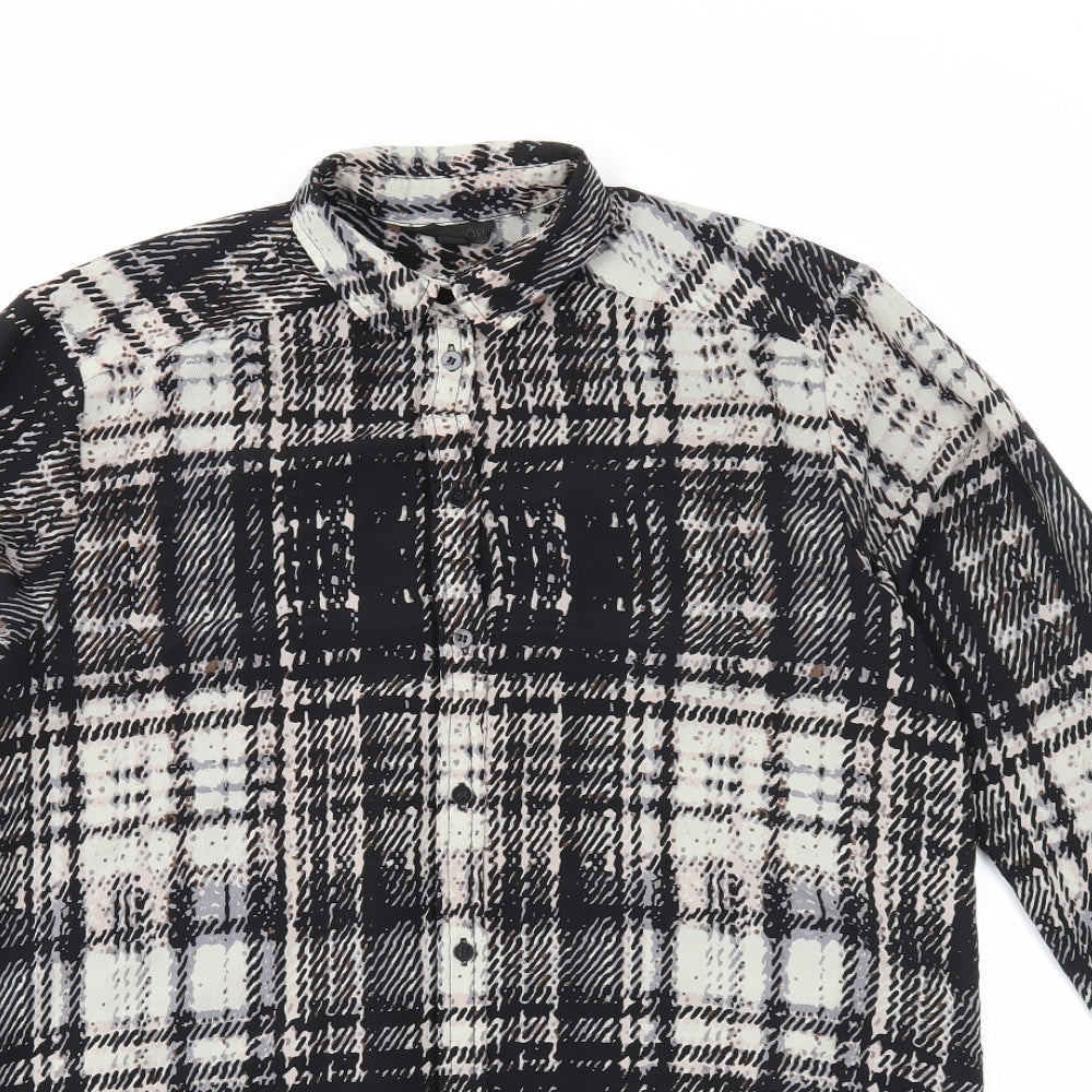 Womens UK Size 8 Topshop Black Basic Button-Up