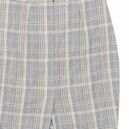 H&M Womens Multicoloured Plaid Polyester Straight & Pencil Skirt Size 8 Zip