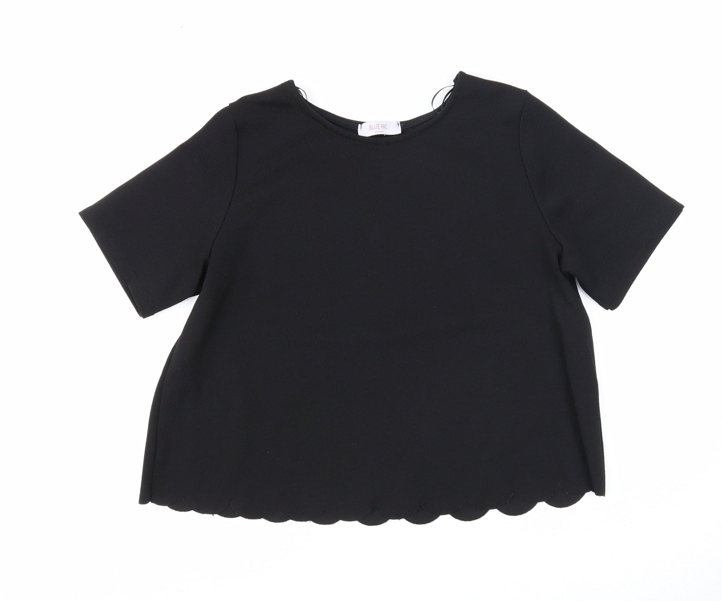 Womens UK Size 8 Blue Inc Black Basic Blouse
