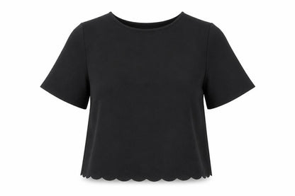 Womens UK Size 8 Blue Inc Black Basic Blouse