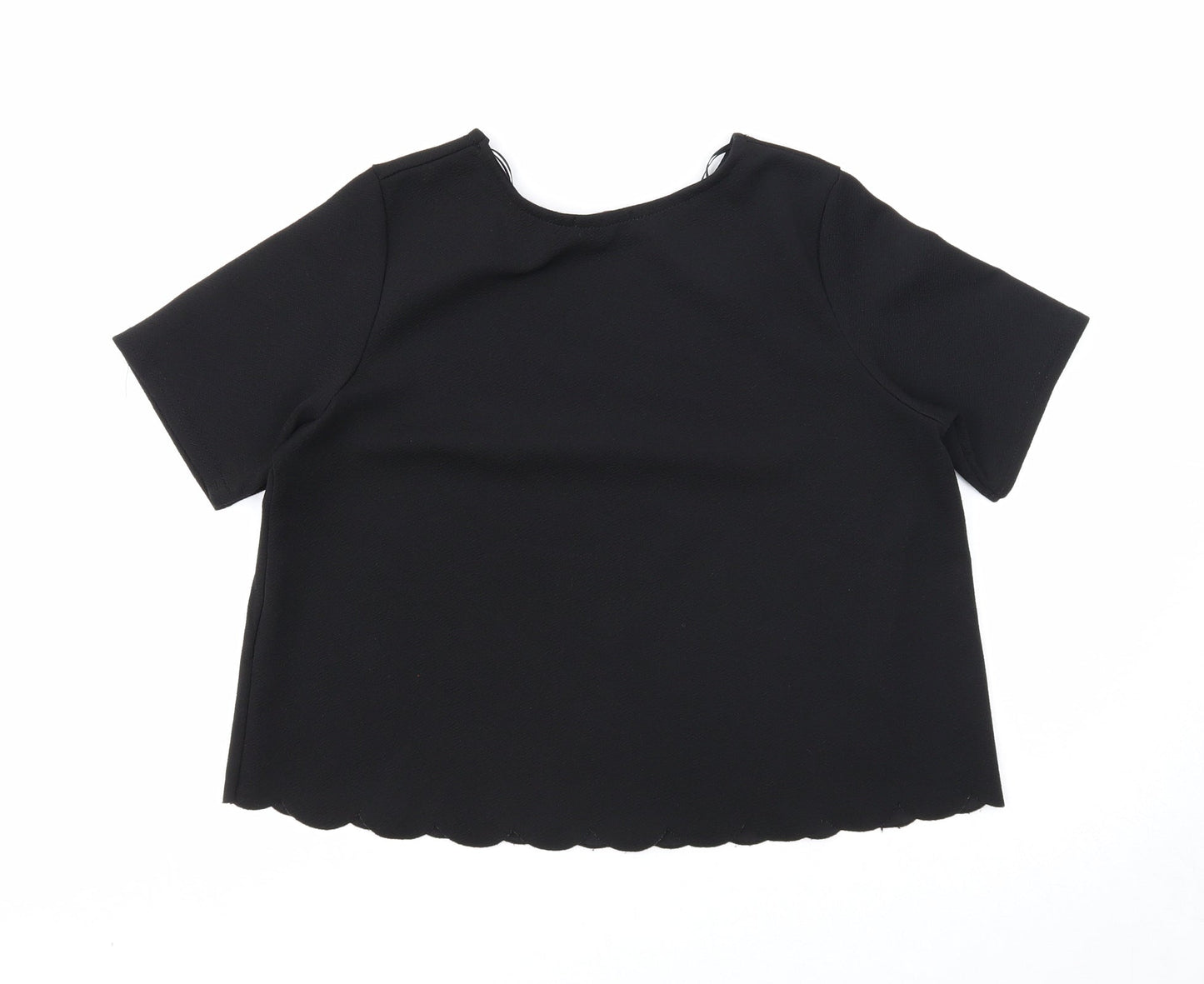Womens UK Size 8 Blue Inc Black Basic Blouse