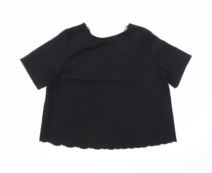 Womens UK Size 8 Blue Inc Black Basic Blouse