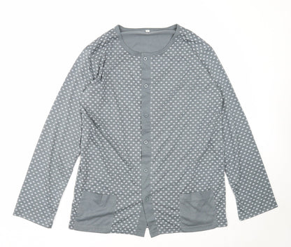 Womens UK Size L Preworn Grey Basic Blouse
