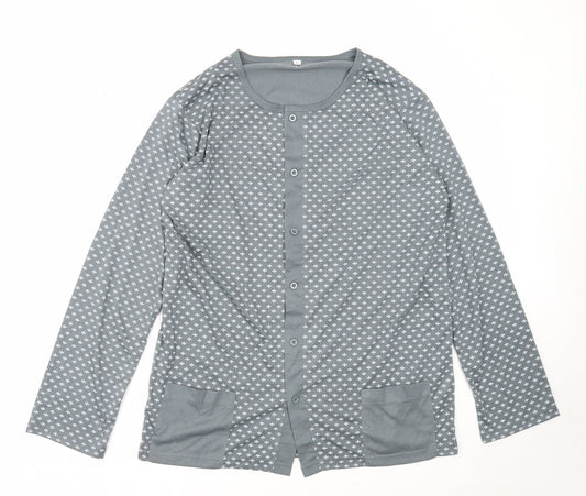 Womens UK Size L Preworn Grey Basic Blouse