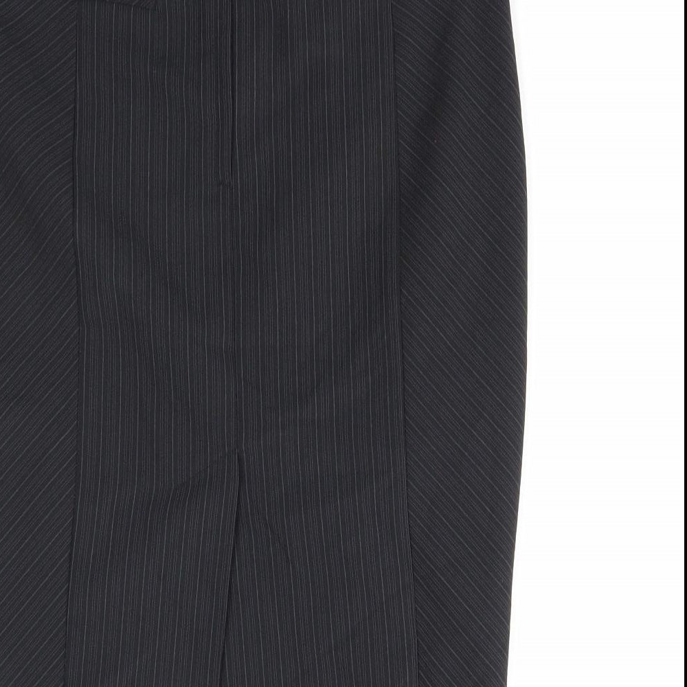 Dorothy Perkins Womens Black Striped Polyester Straight & Pencil Skirt Size 10 Zip