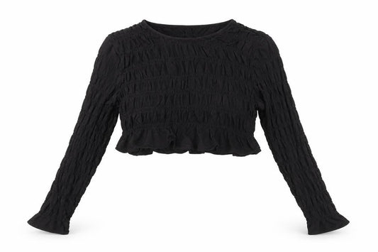 Womens UK Size M Divided Black Cropped T-Shirt