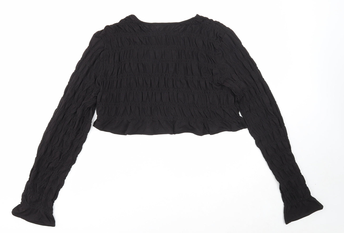 Womens UK Size M Divided Black Cropped T-Shirt