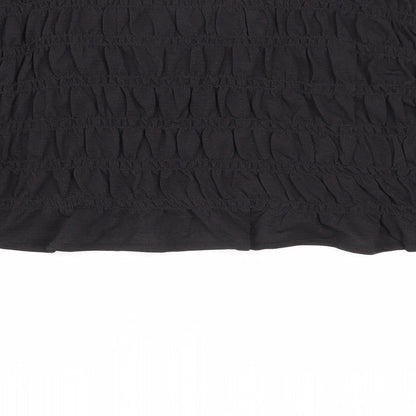 Womens UK Size M Divided Black Cropped T-Shirt