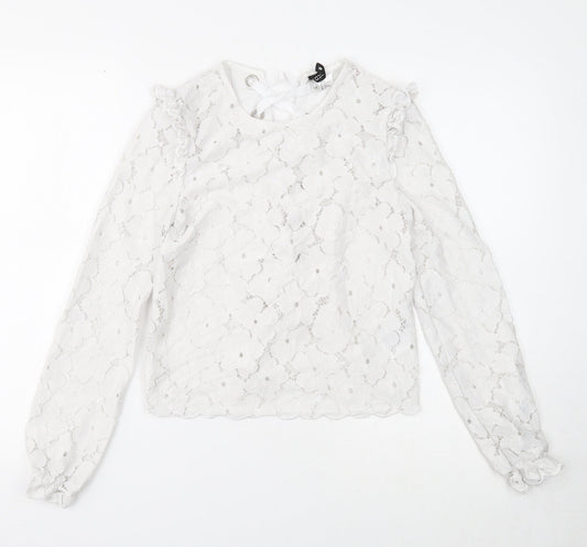 Womens UK Size 6 Divided White Basic Blouse