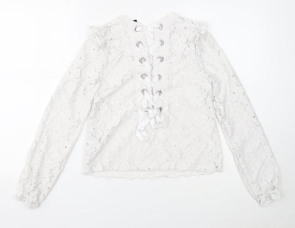 Womens UK Size 6 Divided White Basic Blouse