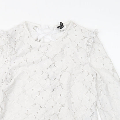 Womens UK Size 6 Divided White Basic Blouse