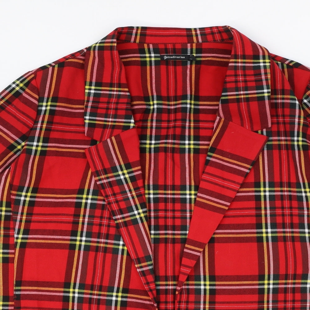 Womens UK Size L Stradivarius Red Basic Blouse