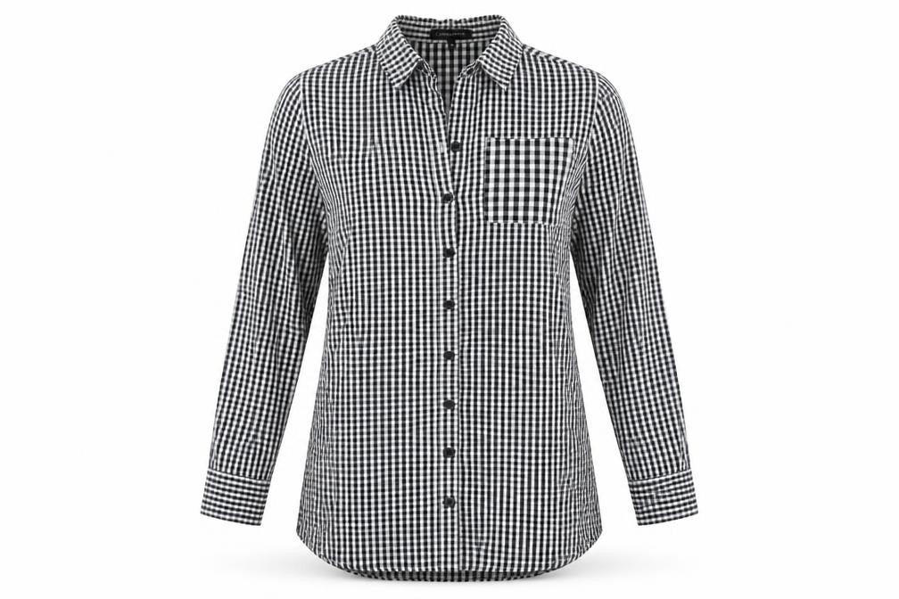 Womens UK Size 10 Cameo Rose Black Basic Button-Up