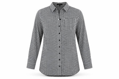 Womens UK Size 10 Cameo Rose Black Basic Button-Up