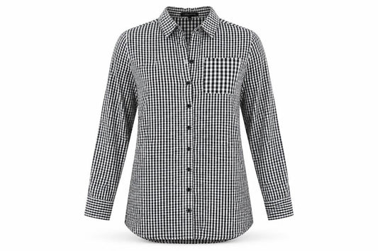 Womens UK Size 10 Cameo Rose Black Basic Button-Up