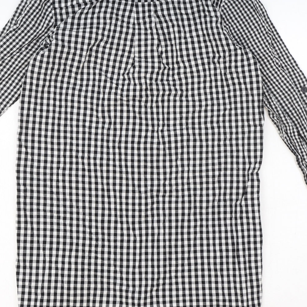 Womens UK Size 10 Cameo Rose Black Basic Button-Up