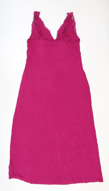Marks and Spencer Womens Pink Viscose Maxi Size 10 V-Neck Pullover