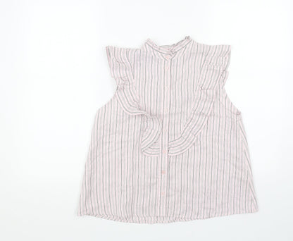 Womens UK Size 10 Topshop Pink Basic Button-Up