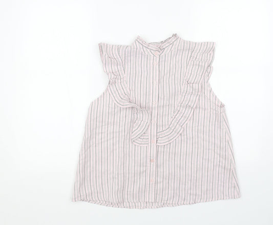 Womens UK Size 10 Topshop Pink Basic Button-Up
