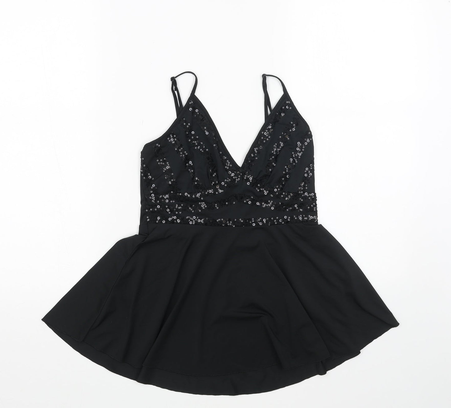 MOTIVI Womens Black Polyester Camisole Tank Size M V-Neck